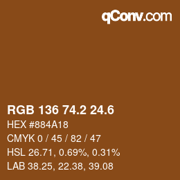 カラーコード: RGB 136 74.2 24.6 | qconv.com