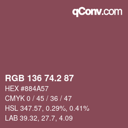 Color code: RGB 136 74.2 87 | qconv.com