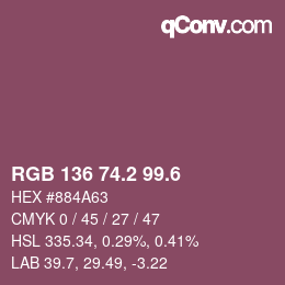 カラーコード: RGB 136 74.2 99.6 | qconv.com