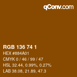 Color code: RGB 136 74 1 | qconv.com