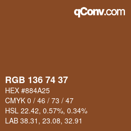 Color code: RGB 136 74 37 | qconv.com