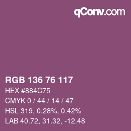 Farbcode: RGB 136 76 117 | qconv.com