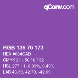 Color code: RGB 136 76 173 | qconv.com