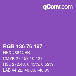 Color code: RGB 136 76 187 | qconv.com