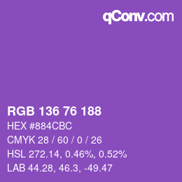 Color code: RGB 136 76 188 | qconv.com