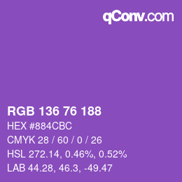 Color code: RGB 136 76 188 | qconv.com