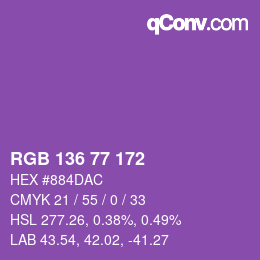 Color code: RGB 136 77 172 | qconv.com