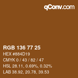 Color code: RGB 136 77 25 | qconv.com