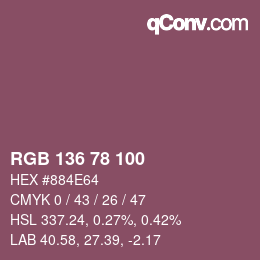 カラーコード: RGB 136 78 100 | qconv.com