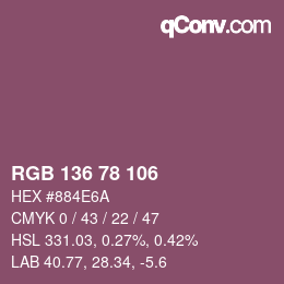 Color code: RGB 136 78 106 | qconv.com