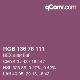 Color code: RGB 136 78 111 | qconv.com