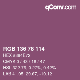 Color code: RGB 136 78 114 | qconv.com