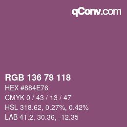 Color code: RGB 136 78 118 | qconv.com