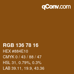 Color code: RGB 136 78 16 | qconv.com