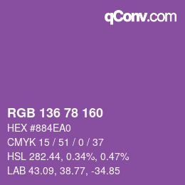 Color code: RGB 136 78 160 | qconv.com