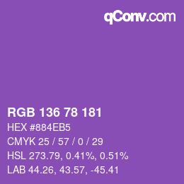Color code: RGB 136 78 181 | qconv.com