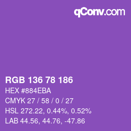 Color code: RGB 136 78 186 | qconv.com