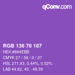 Color code: RGB 136 78 187 | qconv.com