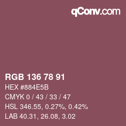Color code: RGB 136 78 91 | qconv.com