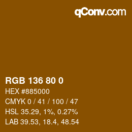 Color code: RGB 136 80 0 | qconv.com