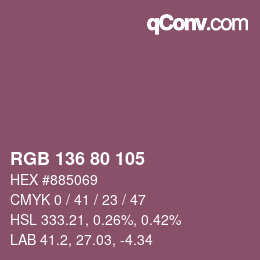 カラーコード: RGB 136 80 105 | qconv.com