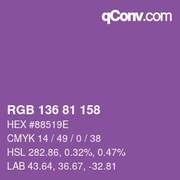 Farbcode: RGB 136 81 158 | qconv.com