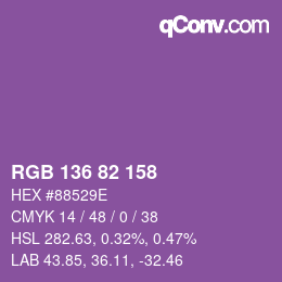 Color code: RGB 136 82 158 | qconv.com
