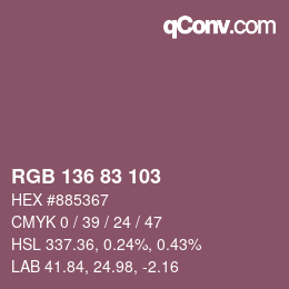 Color code: RGB 136 83 103 | qconv.com