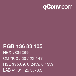 Farbcode: RGB 136 83 105 | qconv.com