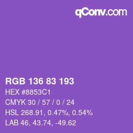 Color code: RGB 136 83 193 | qconv.com