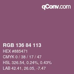 Color code: RGB 136 84 113 | qconv.com