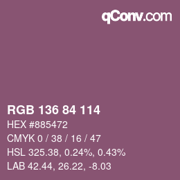 Color code: RGB 136 84 114 | qconv.com