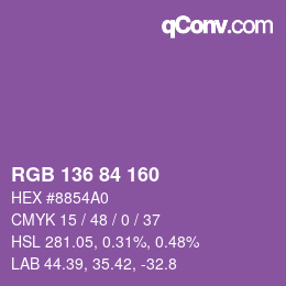 Color code: RGB 136 84 160 | qconv.com