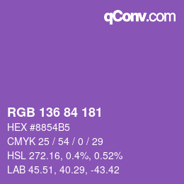 Color code: RGB 136 84 181 | qconv.com