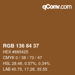 Color code: RGB 136 84 37 | qconv.com