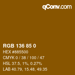 Color code: RGB 136 85 0 | qconv.com