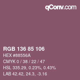 Color code: RGB 136 85 106 | qconv.com