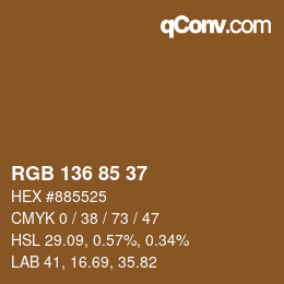 Color code: RGB 136 85 37 | qconv.com