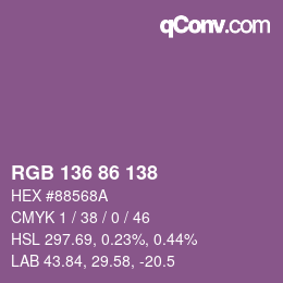 Farbcode: RGB 136 86 138 | qconv.com