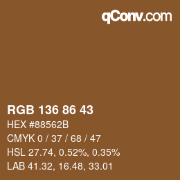 Color code: RGB 136 86 43 | qconv.com