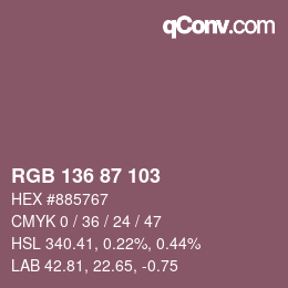 Color code: RGB 136 87 103 | qconv.com