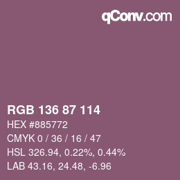 Color code: RGB 136 87 114 | qconv.com