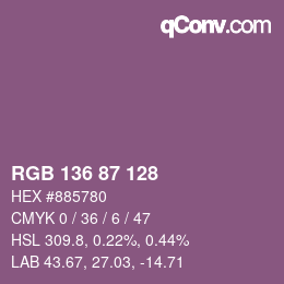 Color code: RGB 136 87 128 | qconv.com