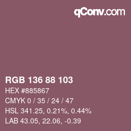 カラーコード: RGB 136 88 103 | qconv.com