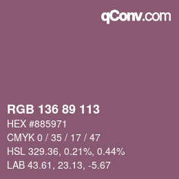 Color code: RGB 136 89 113 | qconv.com