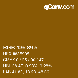 Color code: RGB 136 89 5 | qconv.com