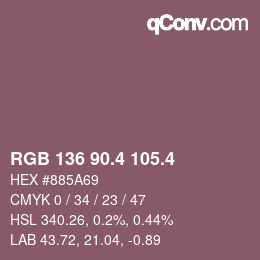 カラーコード: RGB 136 90.4 105.4 | qconv.com