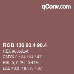 カラーコード: RGB 136 90.4 90.4 | qconv.com