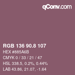 Color code: RGB 136 90.8 107 | qconv.com