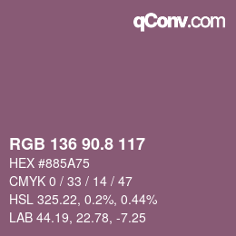 Color code: RGB 136 90.8 117 | qconv.com